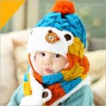 Яркое настроение в любую погоду Как связать детский шарфик с помпоном